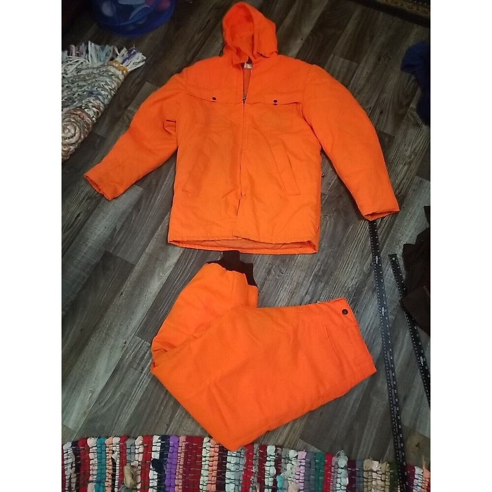 Vintage Monterey Club Sportswear Mens 42 Orange Insulated Hunting Coat And Pants